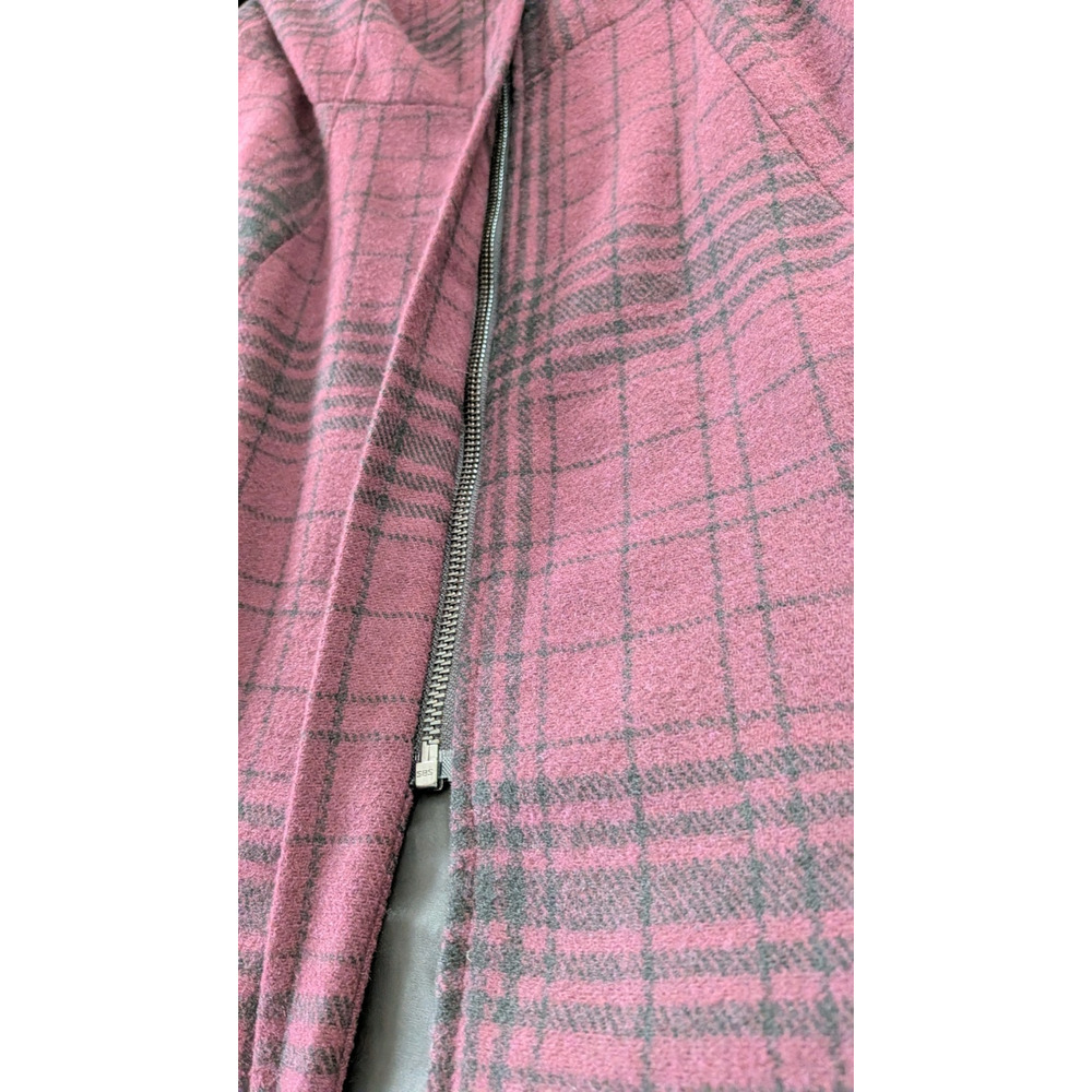 Hot Topic Plaid Fit Flare Coat Womens M Deep Burgundy Wine Gothic Whimsigoth Y2K - Picture 8 of 12
